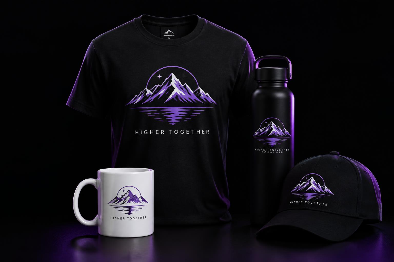 Camiseta, caneca, garrafa e boné personalizados
